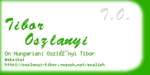 tibor oszlanyi business card